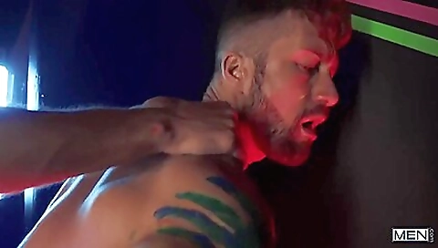 Two horny guys and a wild threesome