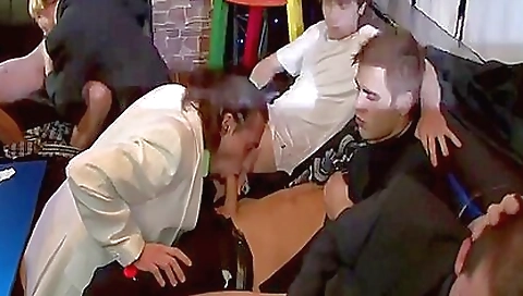 Sexy chick fucks on a strapon