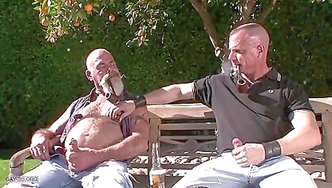 Smoking hot tub touching at a stripper steele